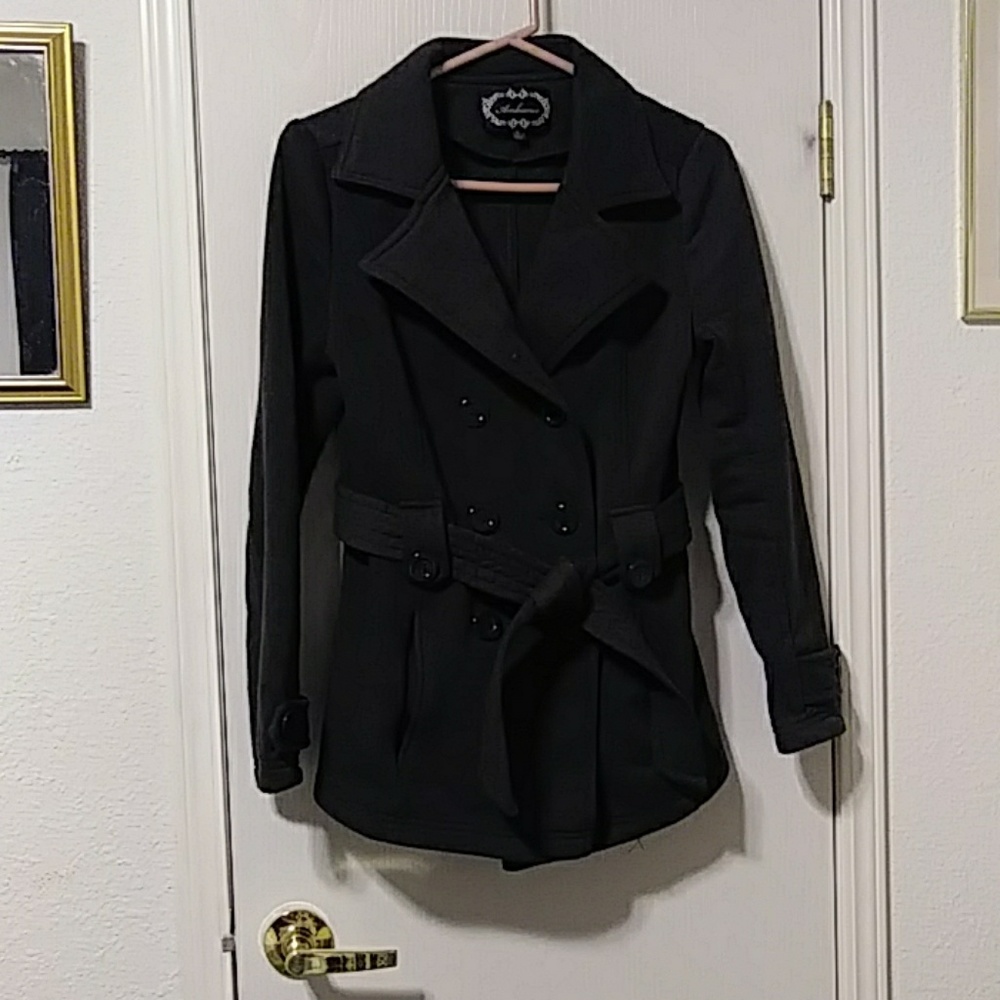 Soft black pea coat